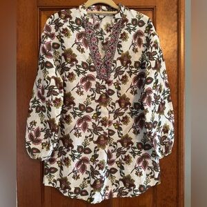 Boden Multicolor Floral Tunic Top